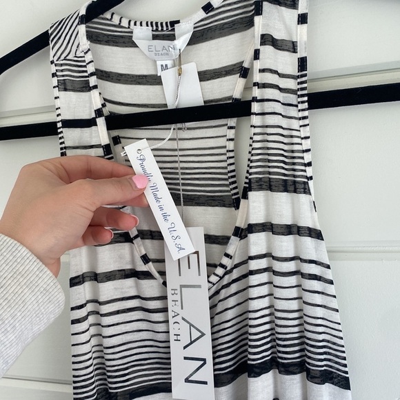 NWT Elan Beach | Black White Striped Beach Cover Up Dress | Great Condition - Picture 2 of 4